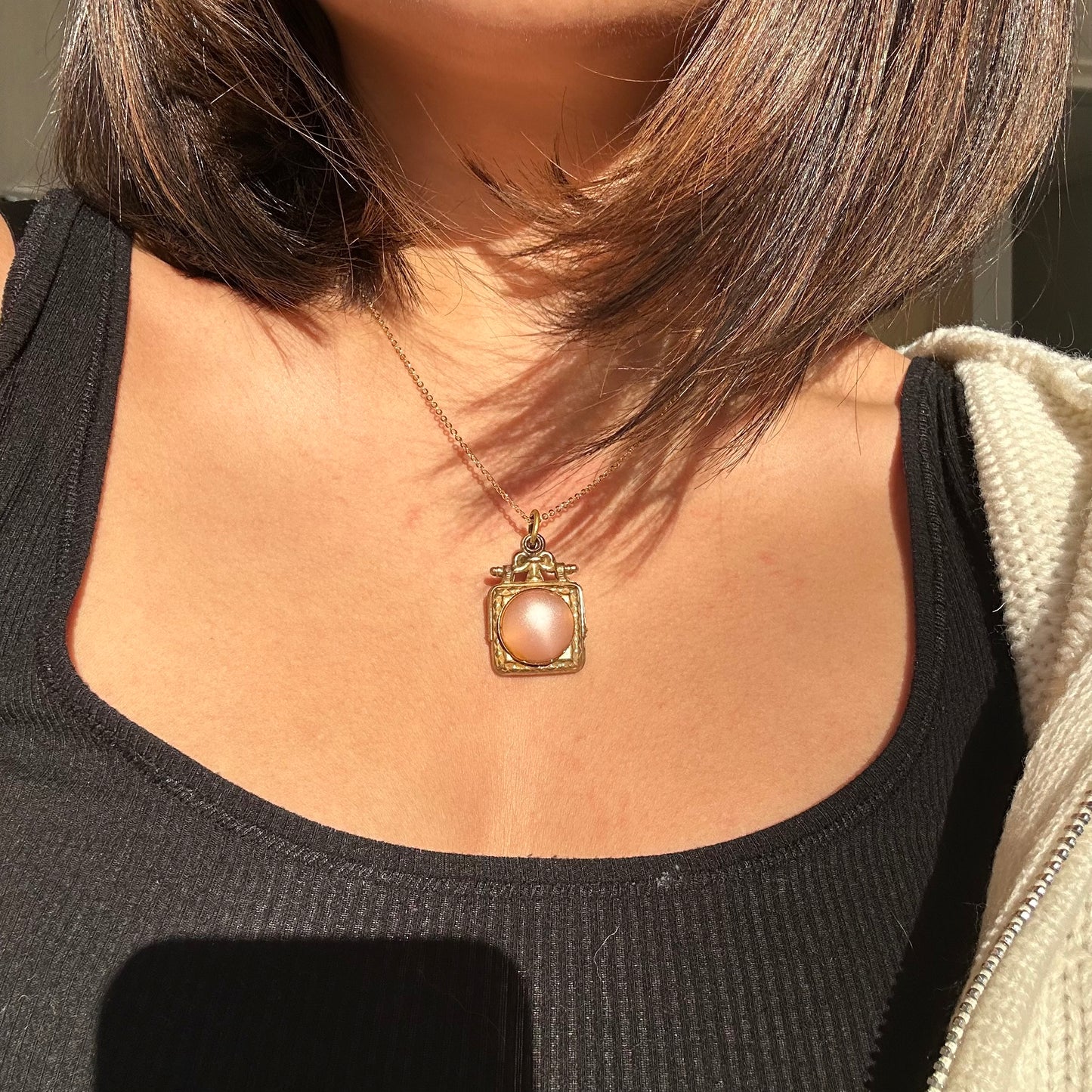 Rose Quartz Square Pendant