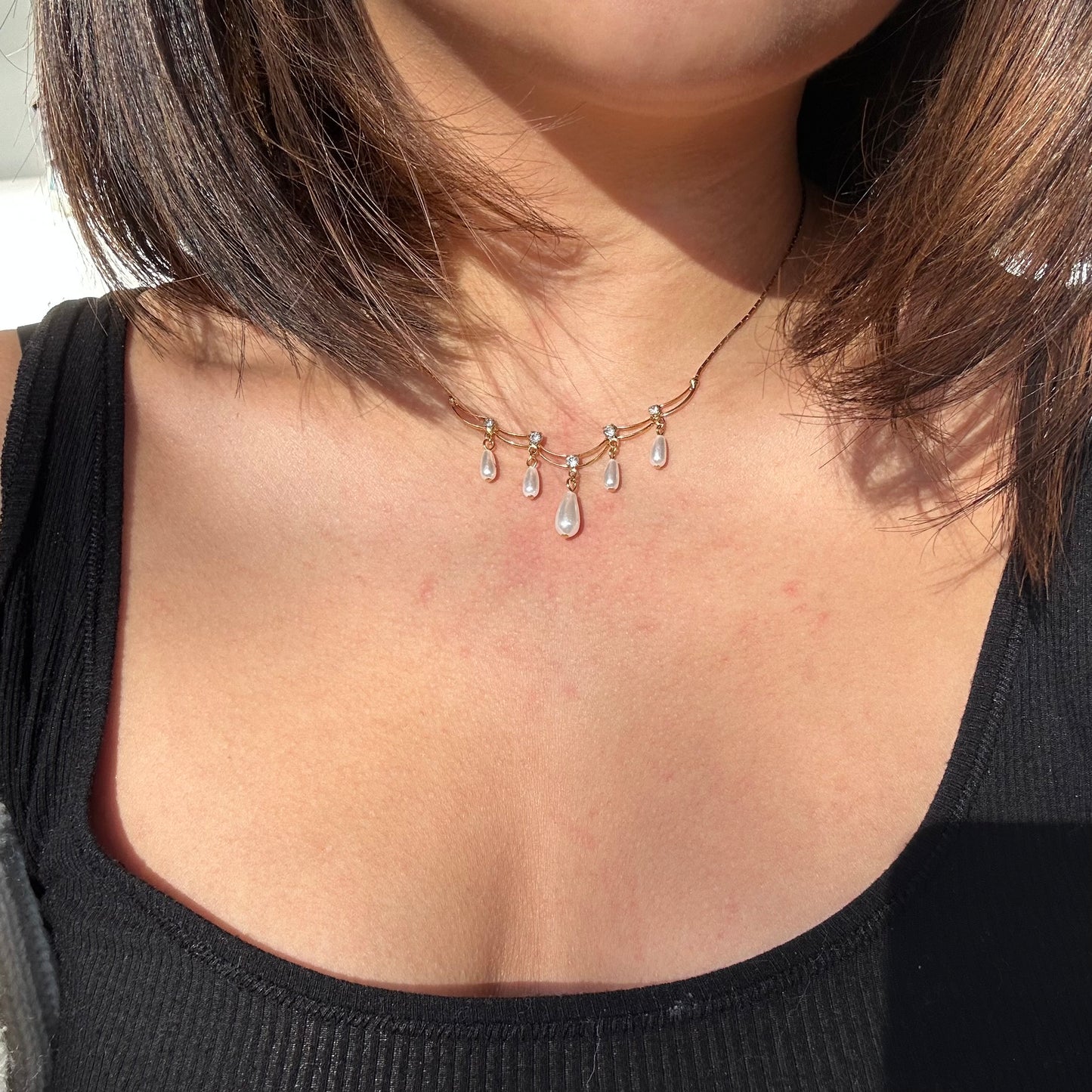 PEARL DROP CZ NECKLACE