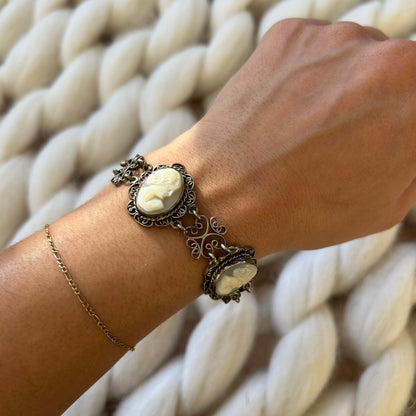 Cameo Shell Statement Bracelet