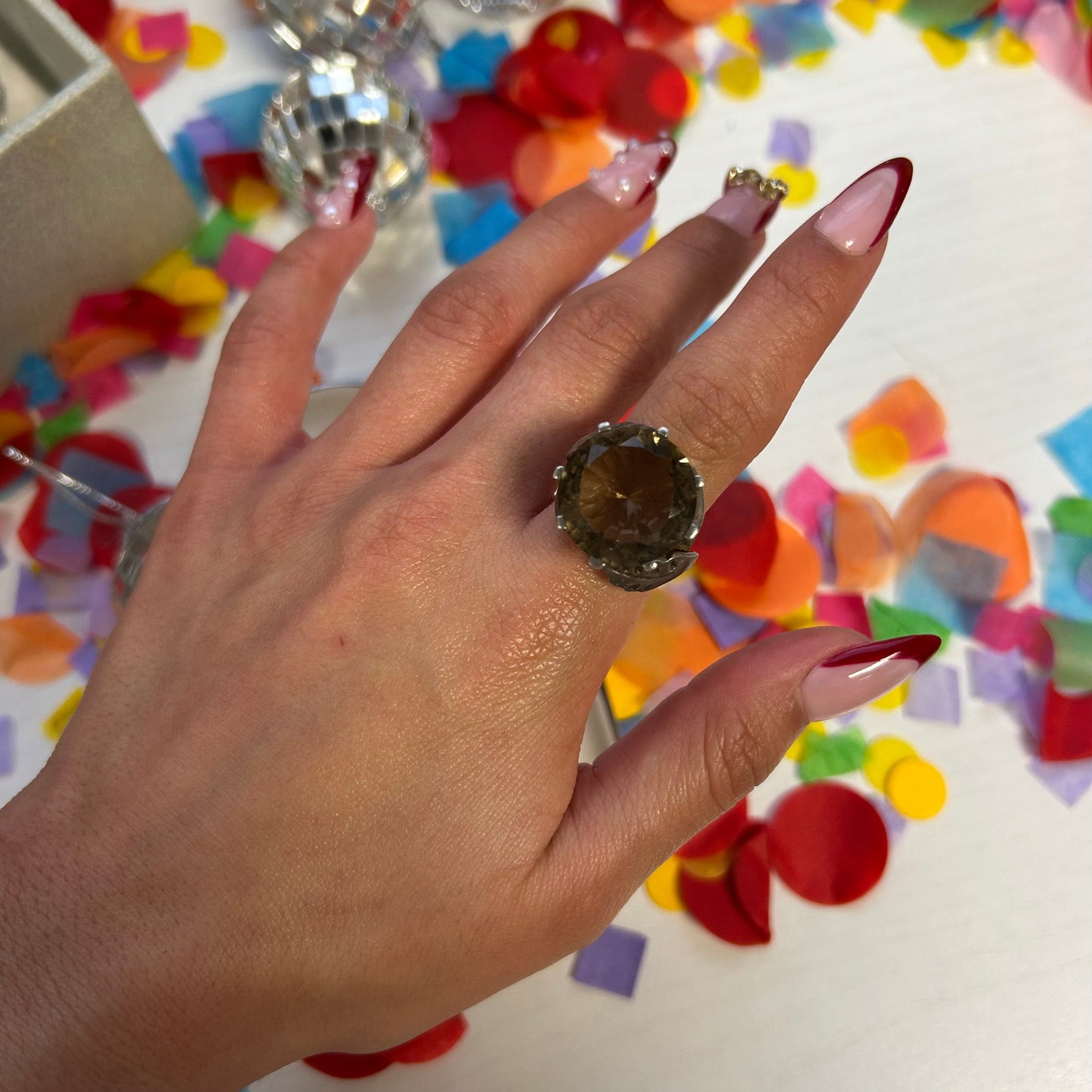 Smokey Quartz Statement Ring