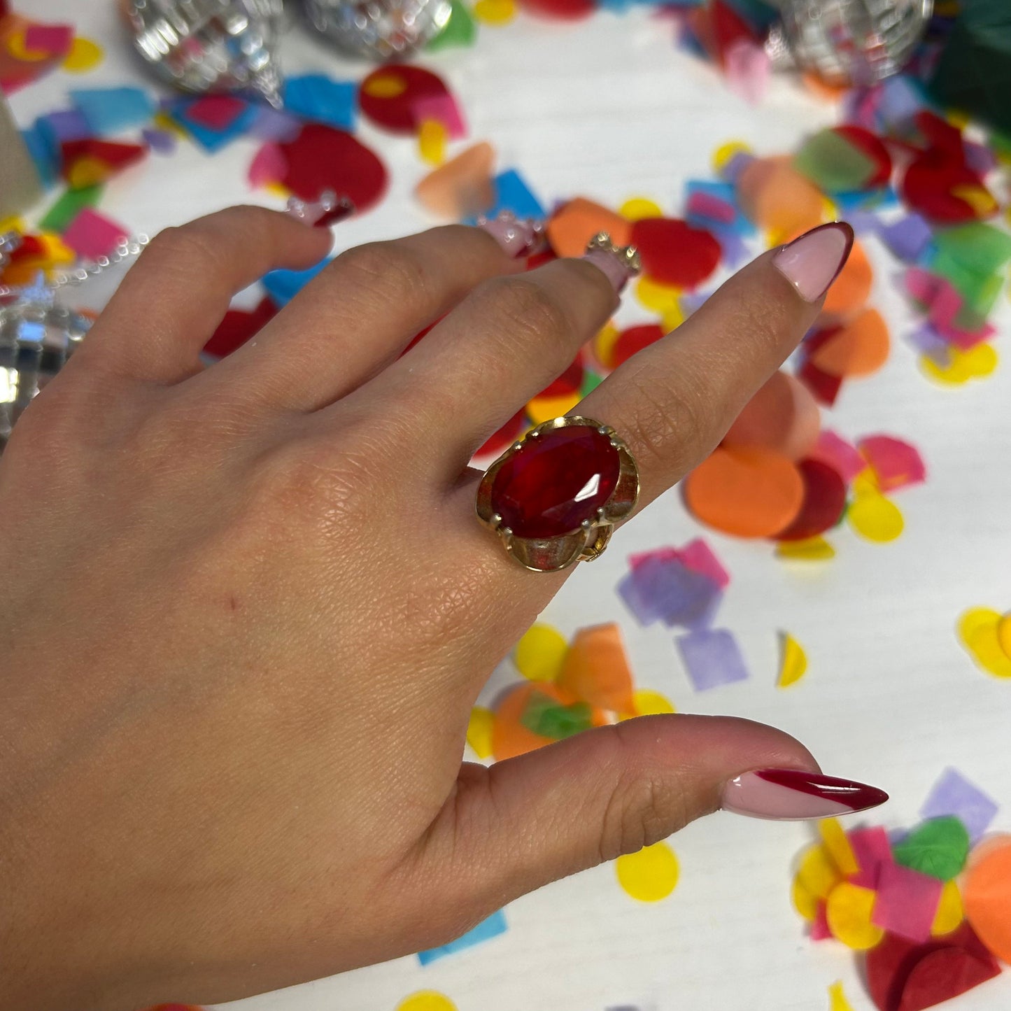 Statment Red Gem Ring