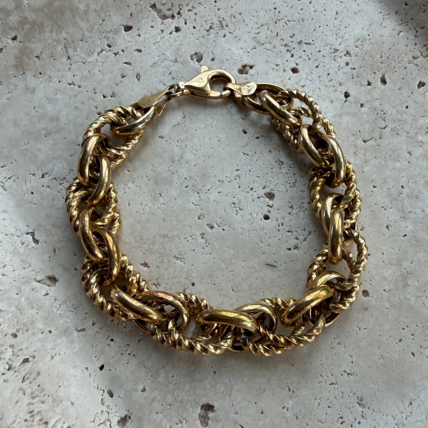 Gold Vermeil Tripple Chain Link Bracelet