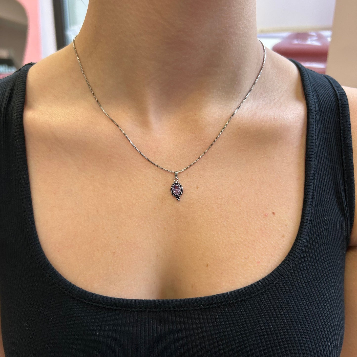 Oval Amethyst Pendant