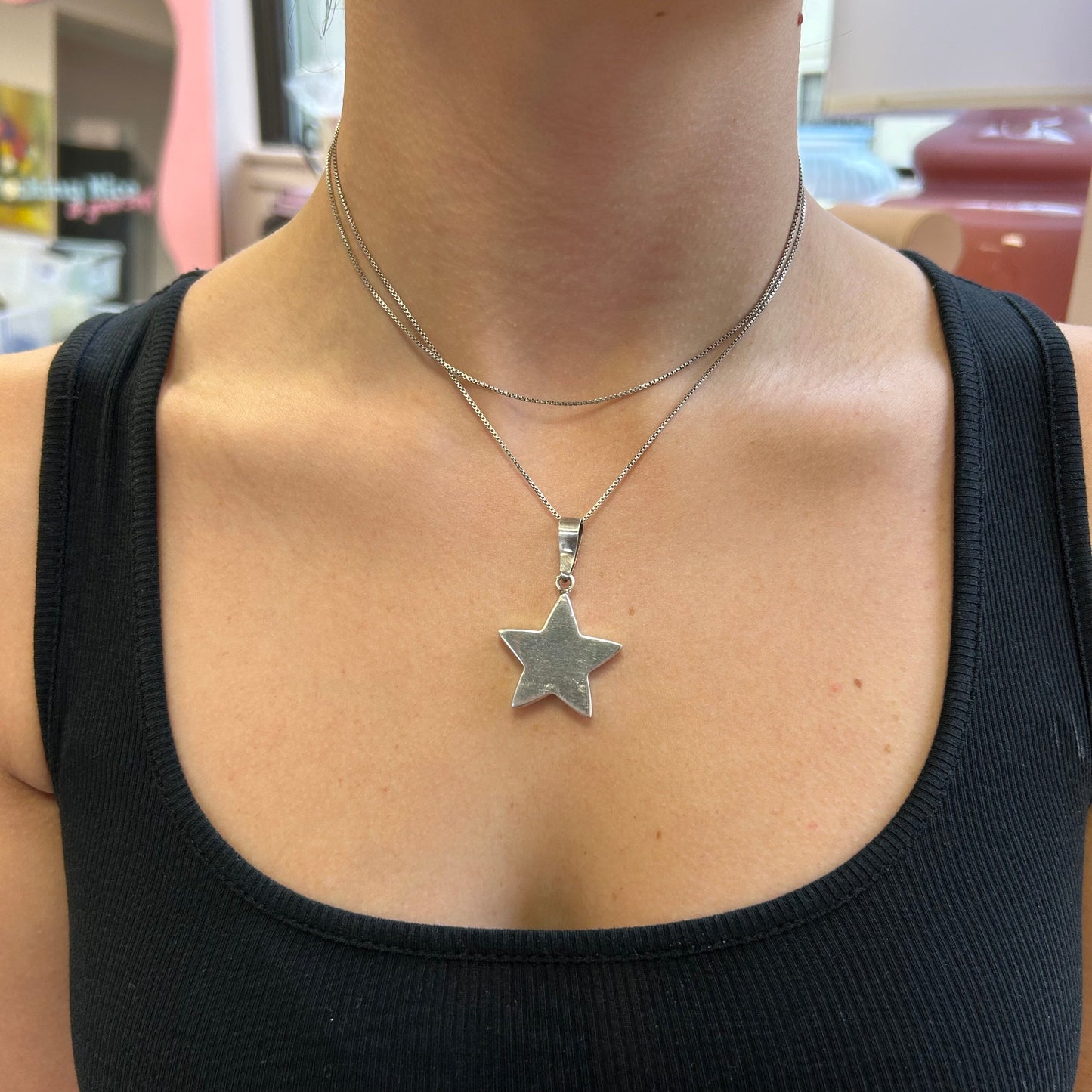 Silver Star Pendant Necklace