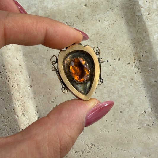 Antique Spinel Prong Set Brooch