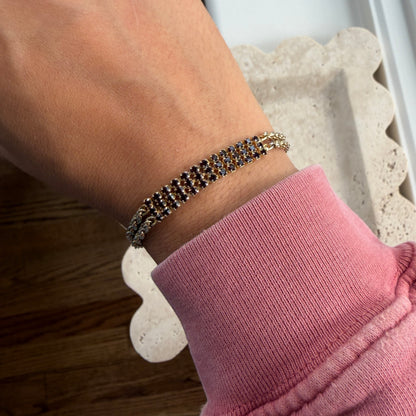 Dual Rope Rhinestone Bracelet