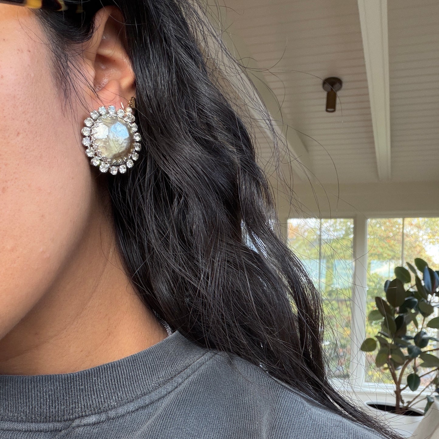 Foiled-Silver-Circle-Clip-ons