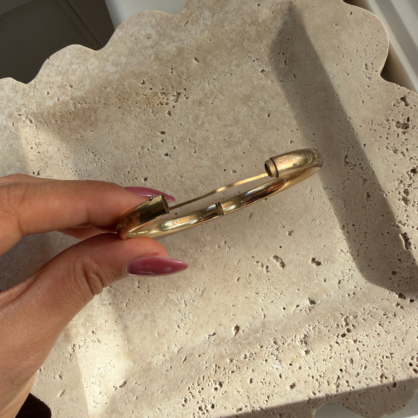 Etched Gold Filled Small Bangle