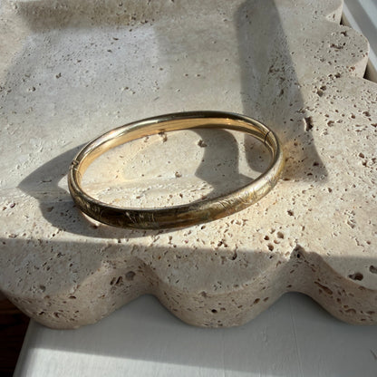 Etched Gold Filled Small Bangle