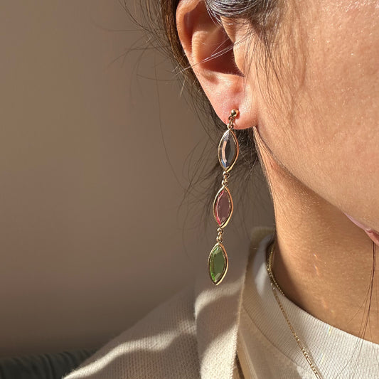 Tiered Gem Drop Earrings