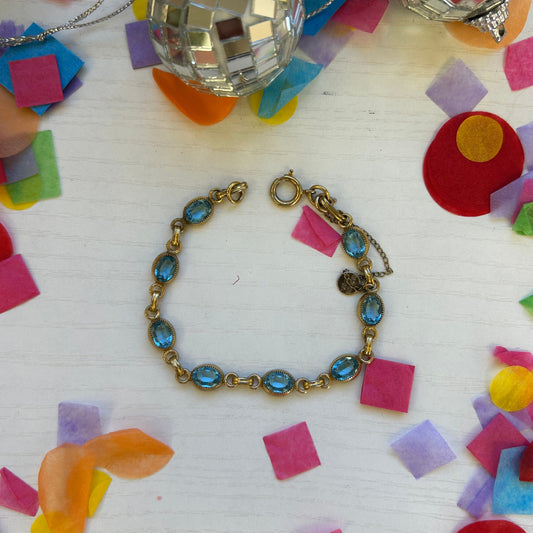 Gold Filled Aquamarine Gem Bracelet