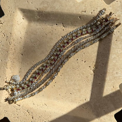 Heart Dangle Gold Vermeil Tennis Bracelet