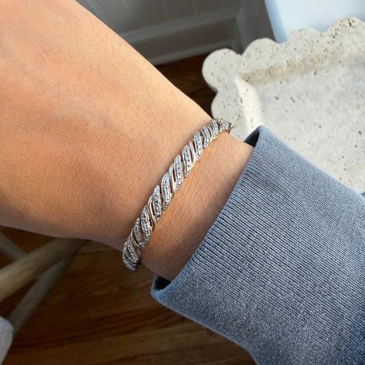 Gold Vermeil Diamond Chip Tennis Bracelet