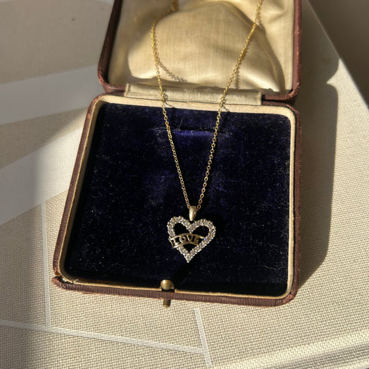 Gold Vermeil LOVE CZ Necklace