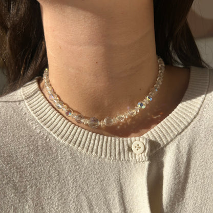 1950's Iridescent Graduating Crystal Necklace