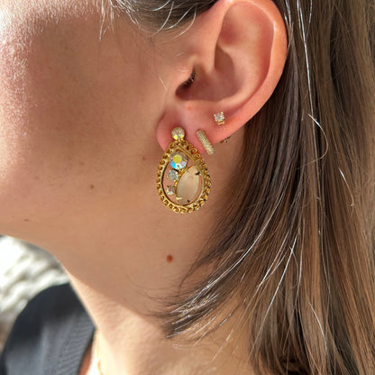 Pear Crystal Statement Earrings