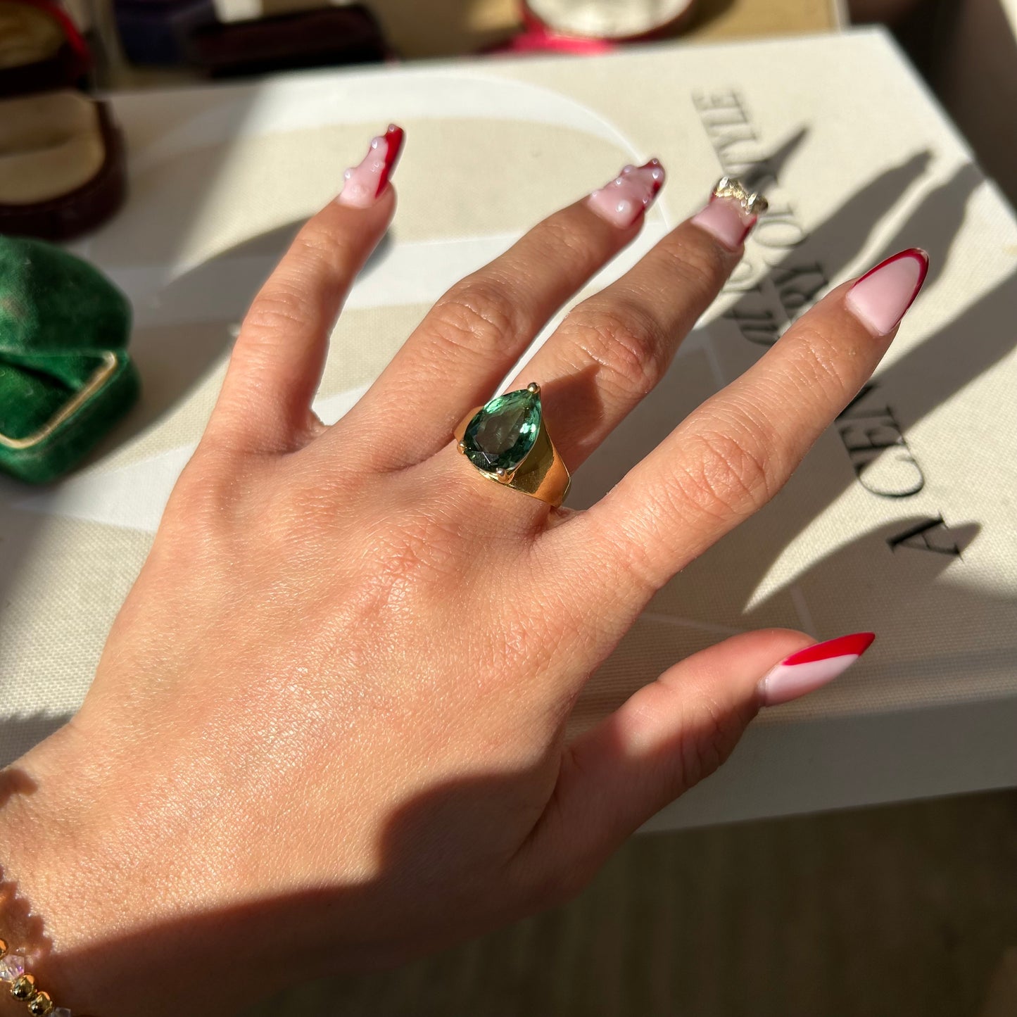 Gold Vermeil Statement Emerald Ring