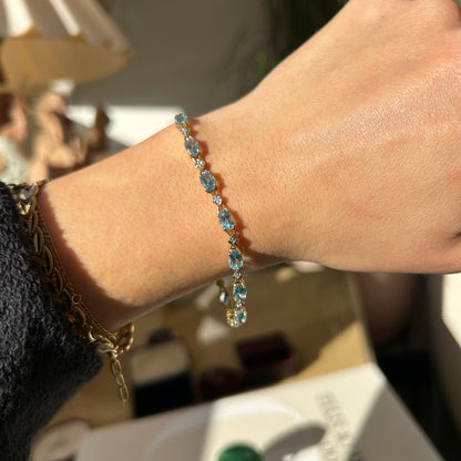 10kt Aqua Tennis Bracelet