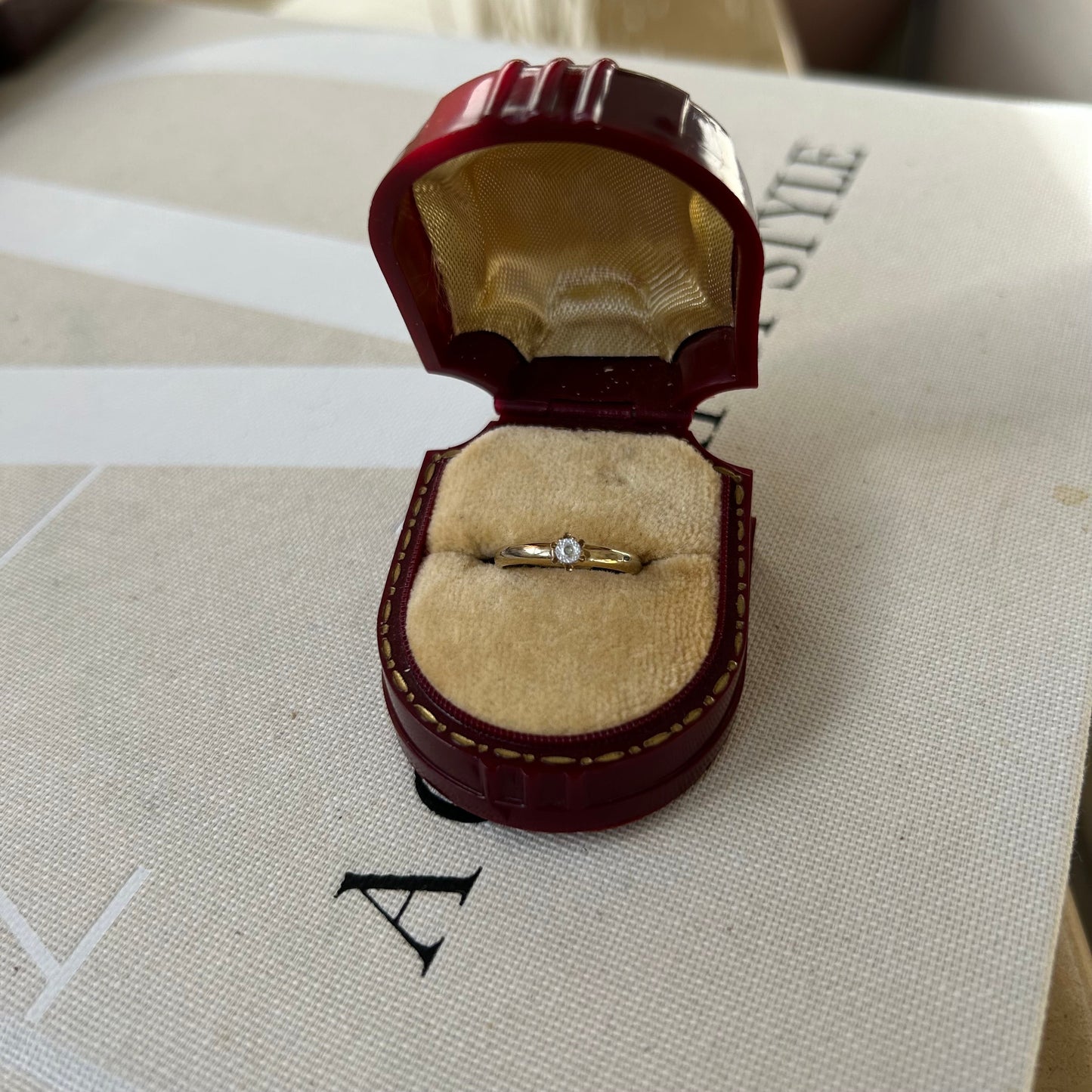 10k Mini Raised Diamond Ring