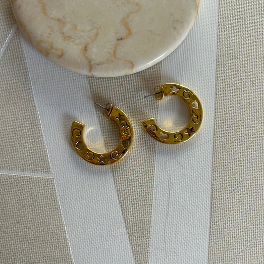 Celestial Cut-out Half Hoops