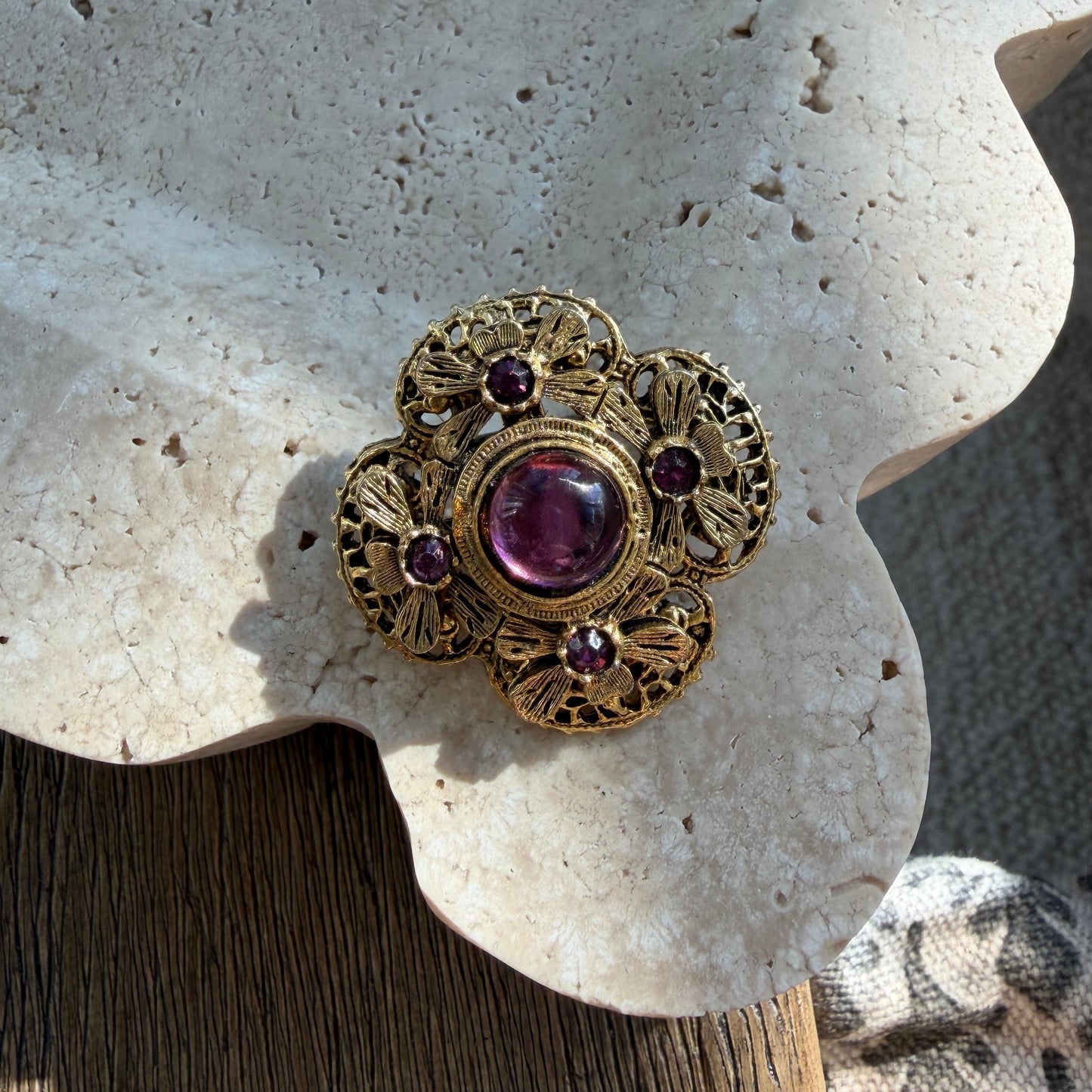 Purple Cabachon Brooch