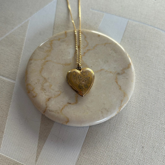 Matte Heart Locket with Etching