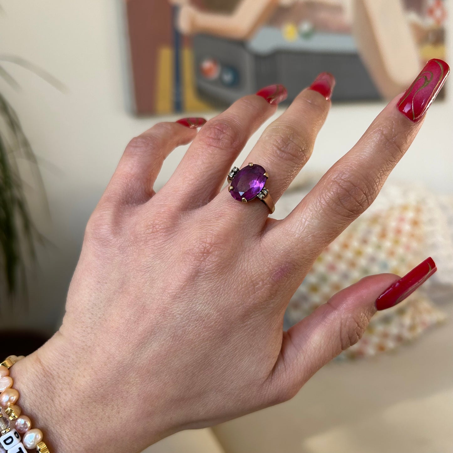 10K SYNTHETIC RUBY RING