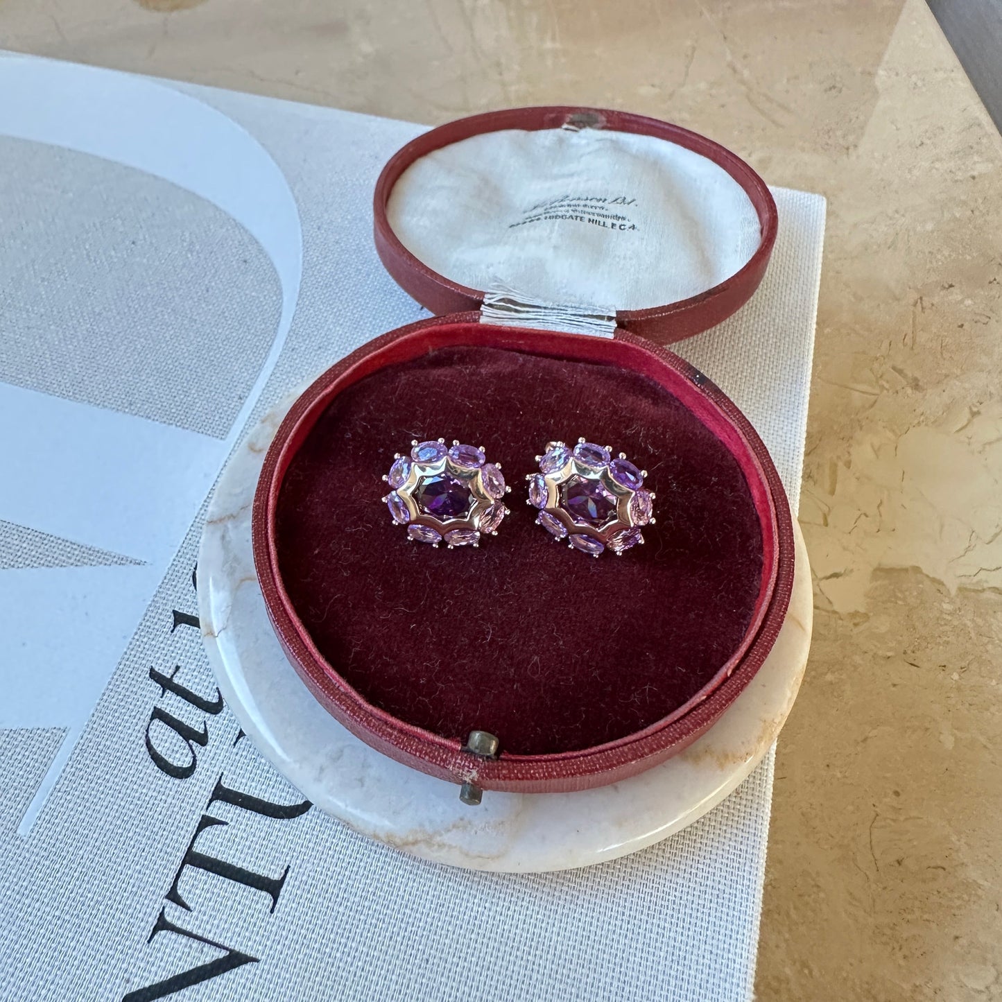 Amethyst Flower Earring