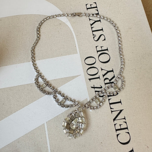 1960's Chandelier Crystal Tennis Choker