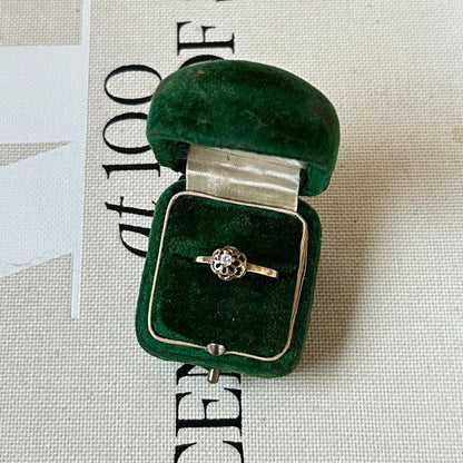 Antique 10k Raised Diamond Ring