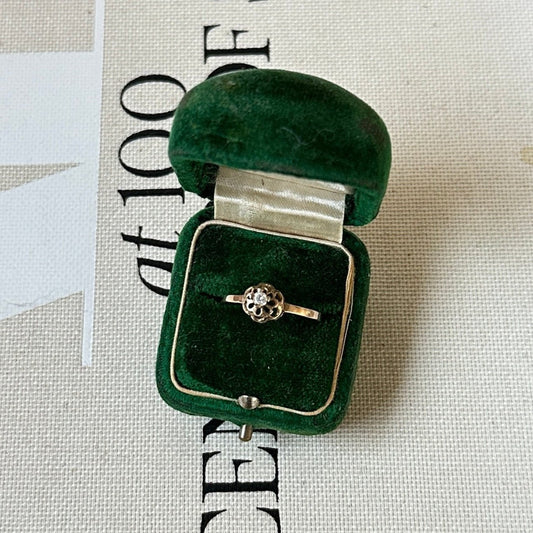 Antique 10k Raised Diamond Ring