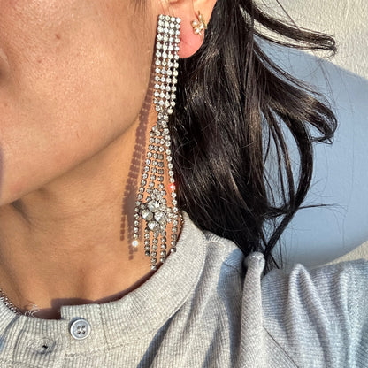 Tiered Crystal Drop Earrings