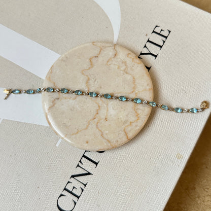 10kt Aqua Tennis Bracelet