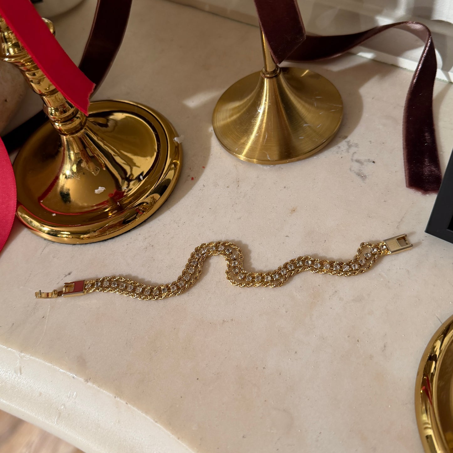 Double-Rope-Chain-with-Clear-Rhinestones-Bracelet