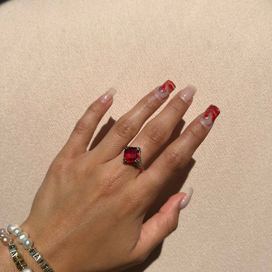 Red Stone Statement Ring