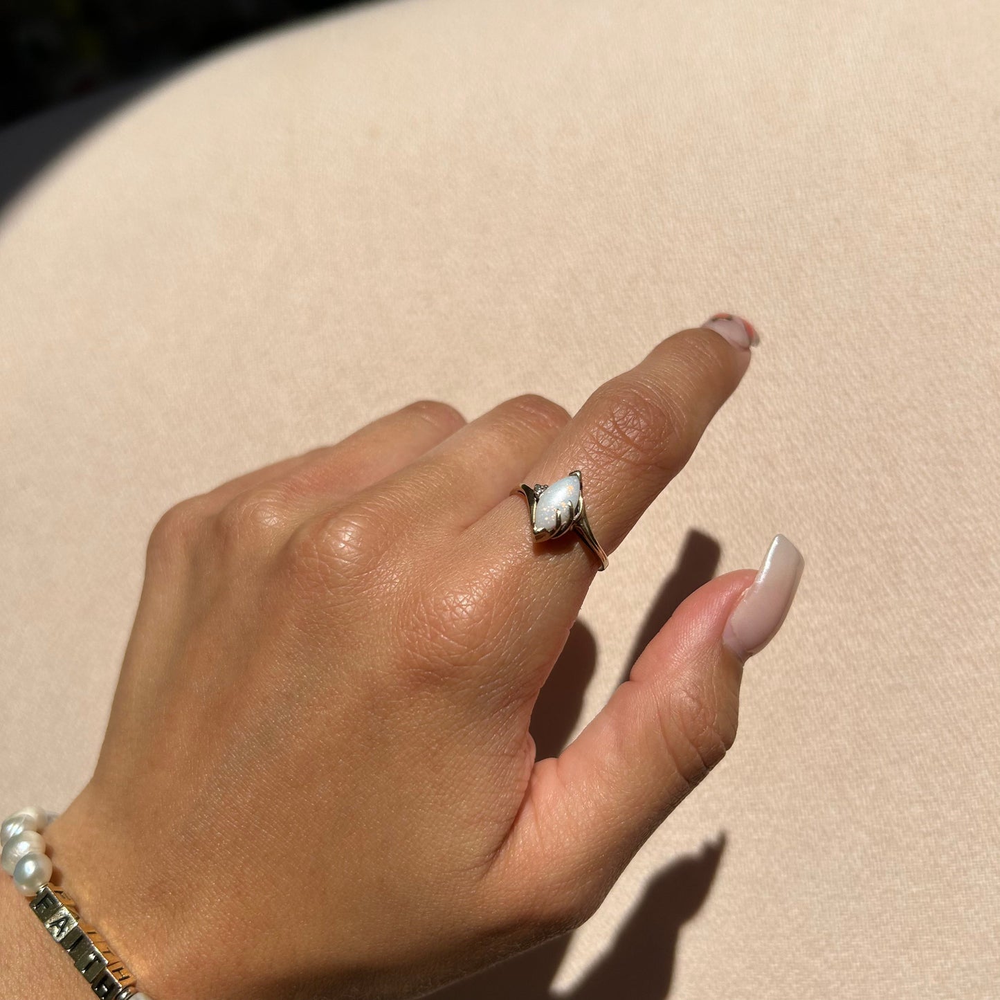 10K Gold Marquise Opal Ring