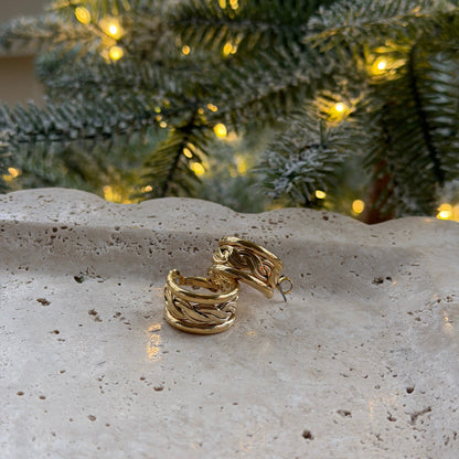 Thick-Gold-Banded-Hoops