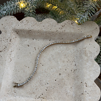 Princess-Cut-CZ-Gold-Vermeil-Bezel-Tennis-Bracelet