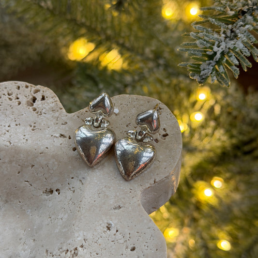 Silver Heart Push Backs