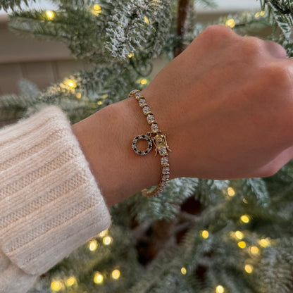 Diamond-Chip-S-Link-Tennis-Bracelet-with-Sapphire-Dangle-Charm