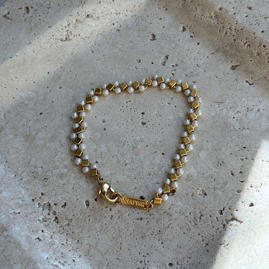 Napier Gold Tone Pearl Bracelet