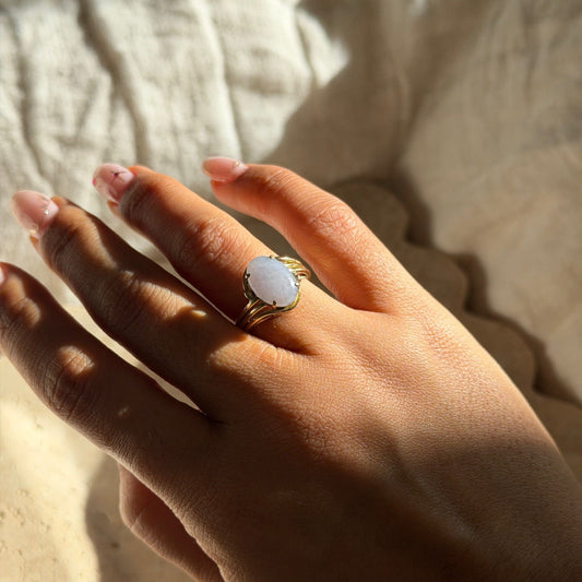 Lavender Jade 14k Gold Ring