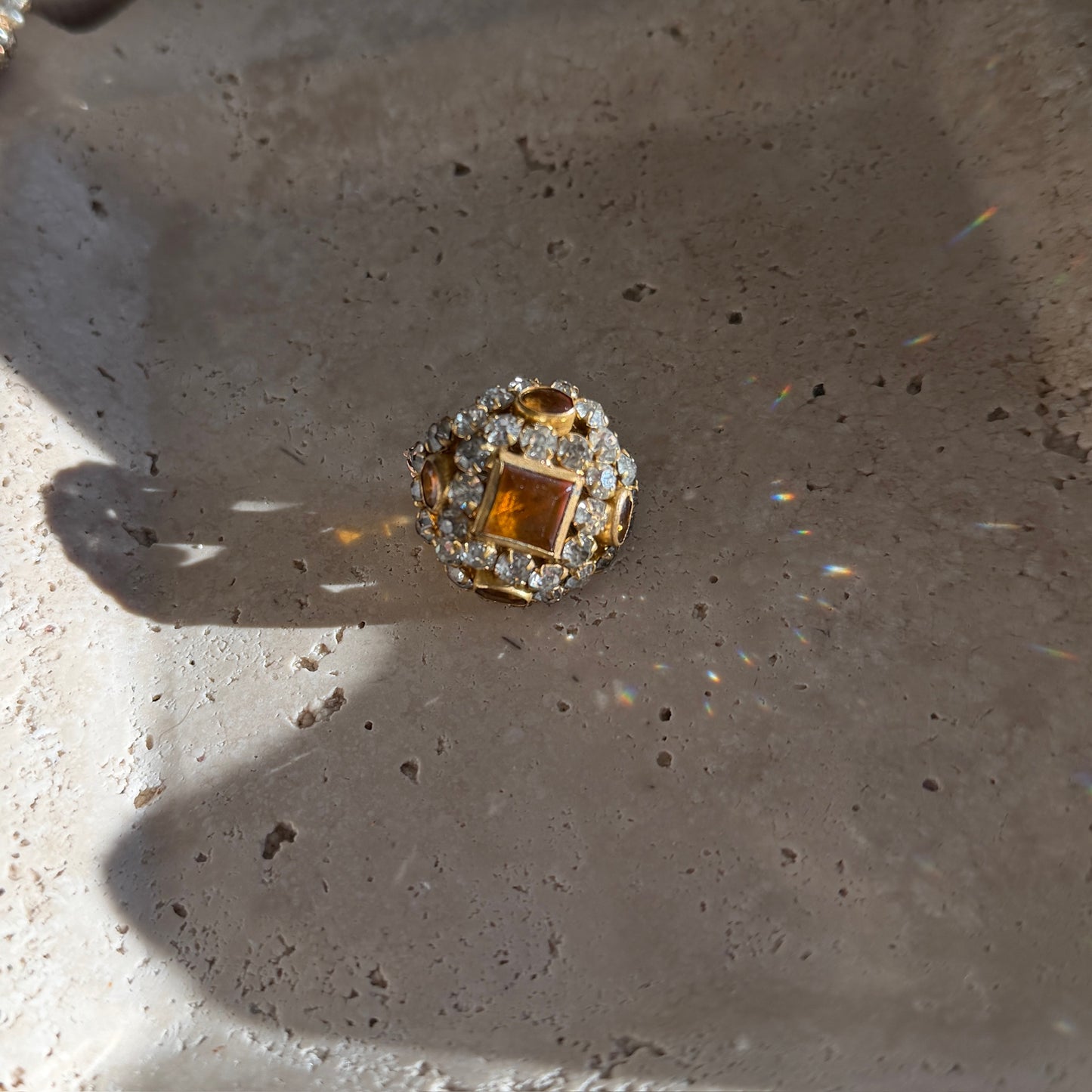 Antique Encrusted Dome Brooch