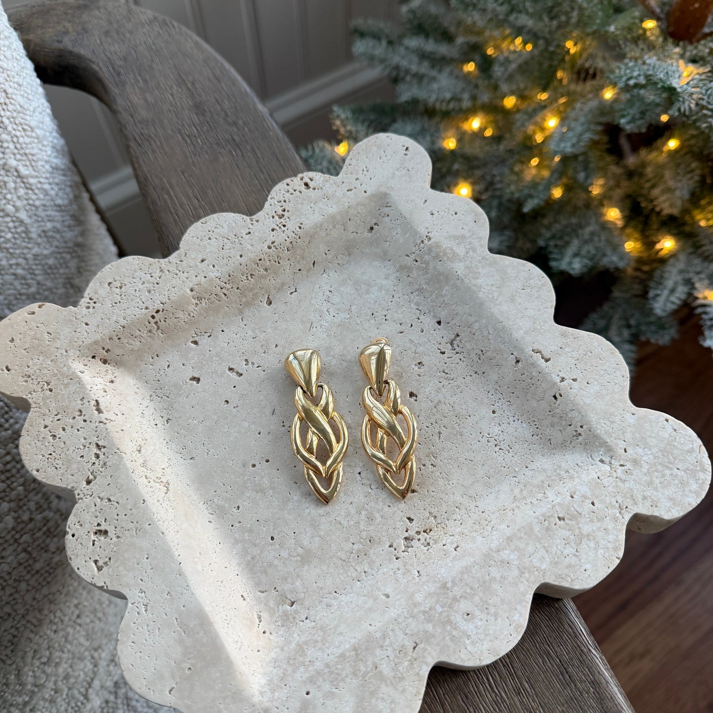 Braided-Drop-Clip-Earrings