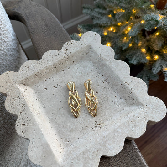 Braided-Drop-Clip-Earrings