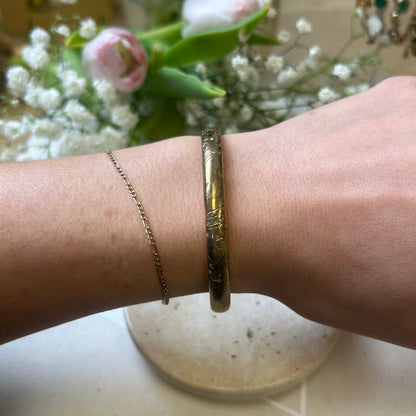 Gold Filled Etched Bangle