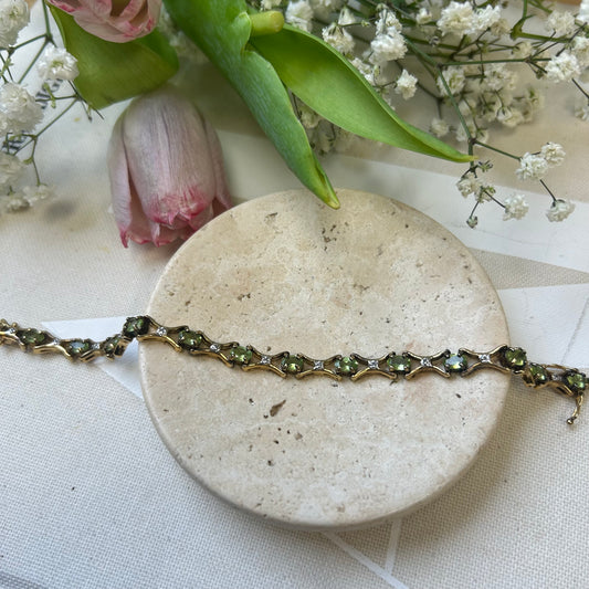 Gold Vermeil Peridot XO Bracelet