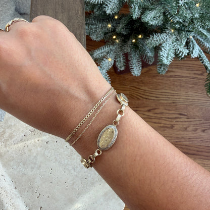 Gold-Filled-Oval-Floral-Bracelet