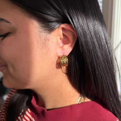 Thick-Gold-Banded-Hoops