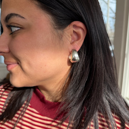 Sterling-Silver-Dome-Half-Hoops